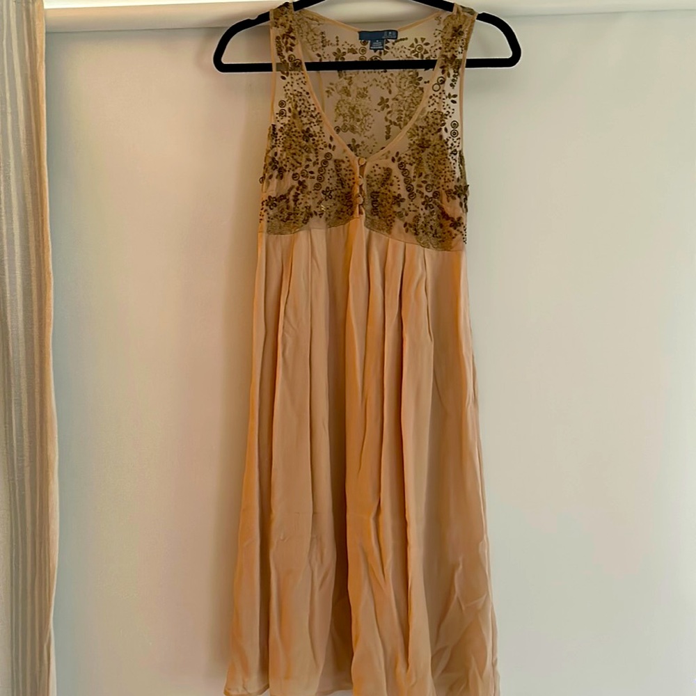 Cream embellished dress